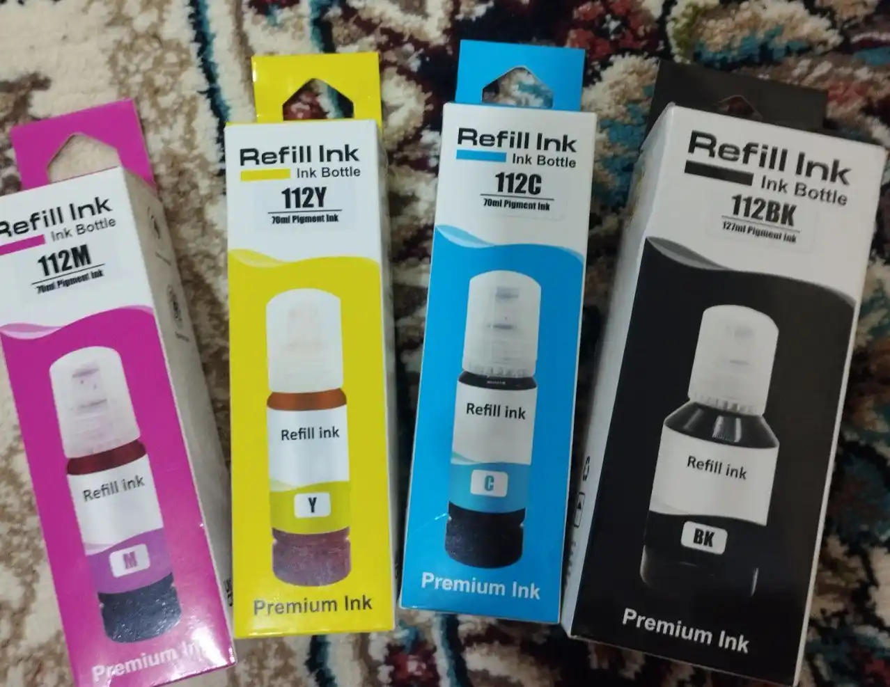 Pigment siyoh Epson 112, L6570, L15150, L15160, L6490 printerlari uchun