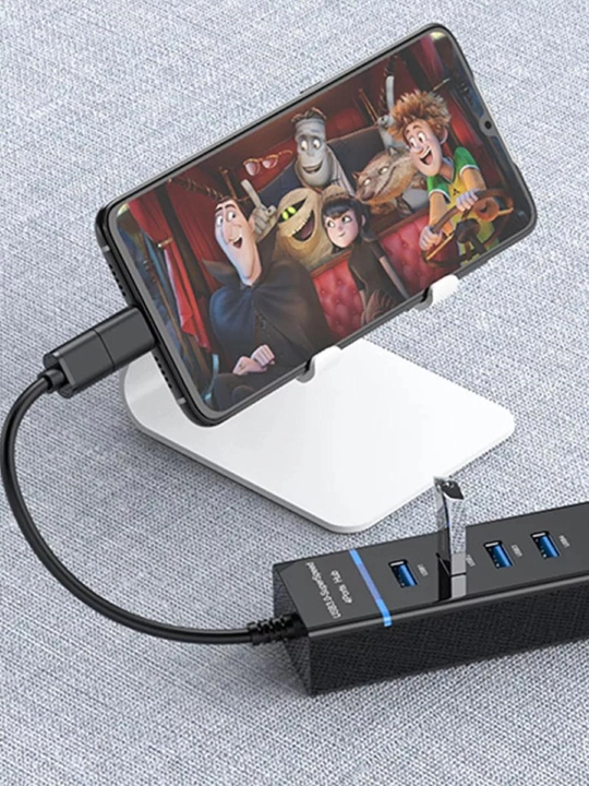 Разветвитель 3.0 Type-C на 4 порта, хаб-концентратор USB порт,Type-C порт , USB+Type-C порт