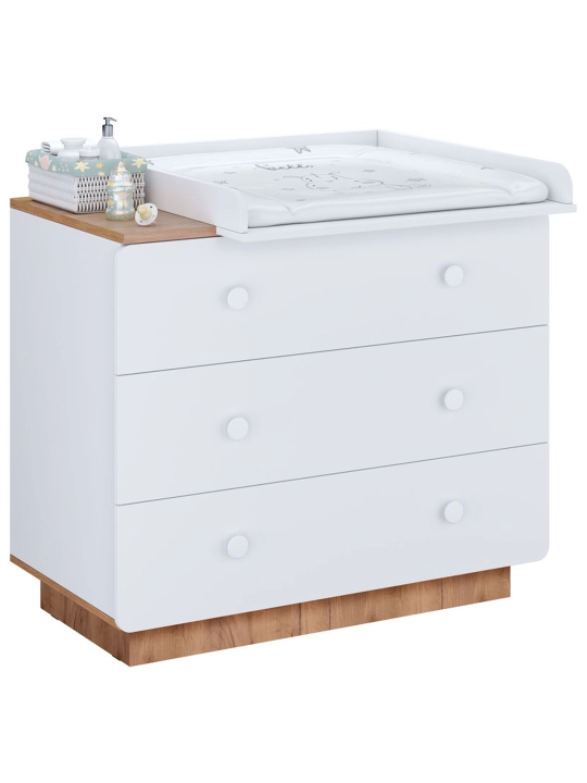 Комод Polini kids Ameli 3000, белый-дуб крафт золотой