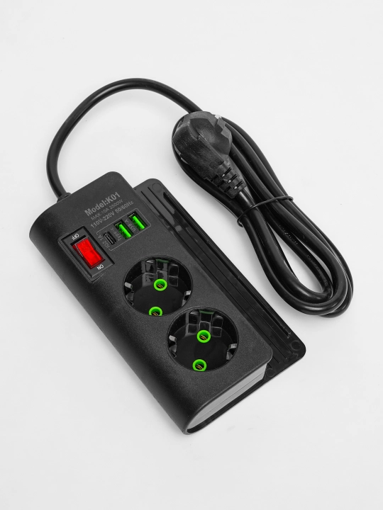 Elektr uzaytirgich, 2 metr, 3 ta USB port, Type-C, tarmoq filtri