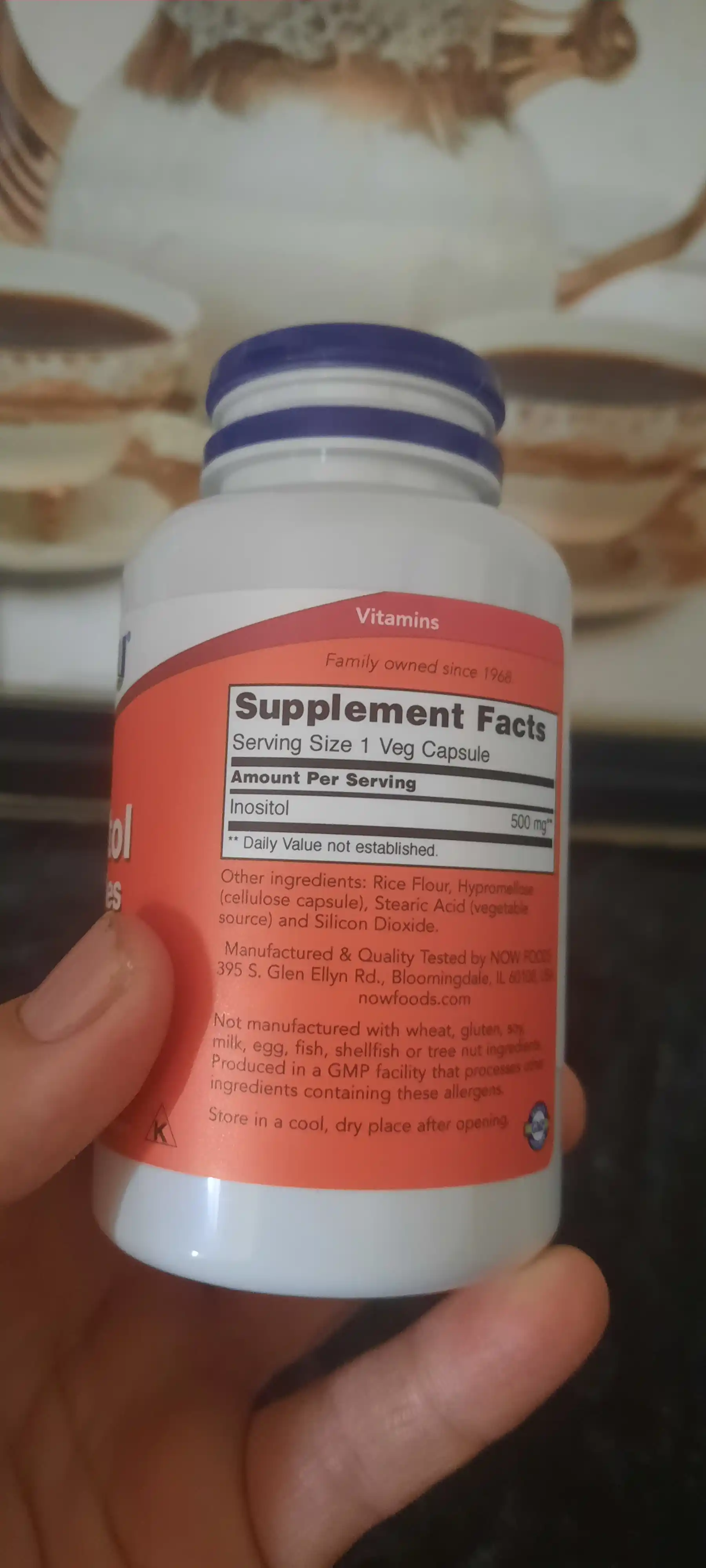 Inozitol Now Foods Inositol 500 mg USA, 100 kapsula