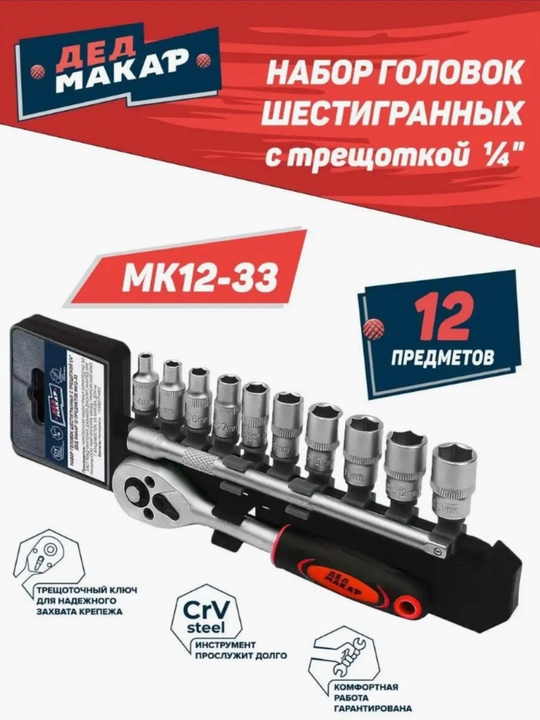 Набор ключей, торцевых с трещоткой для инструментов автомобильных и бытовых, 46, 40 - 