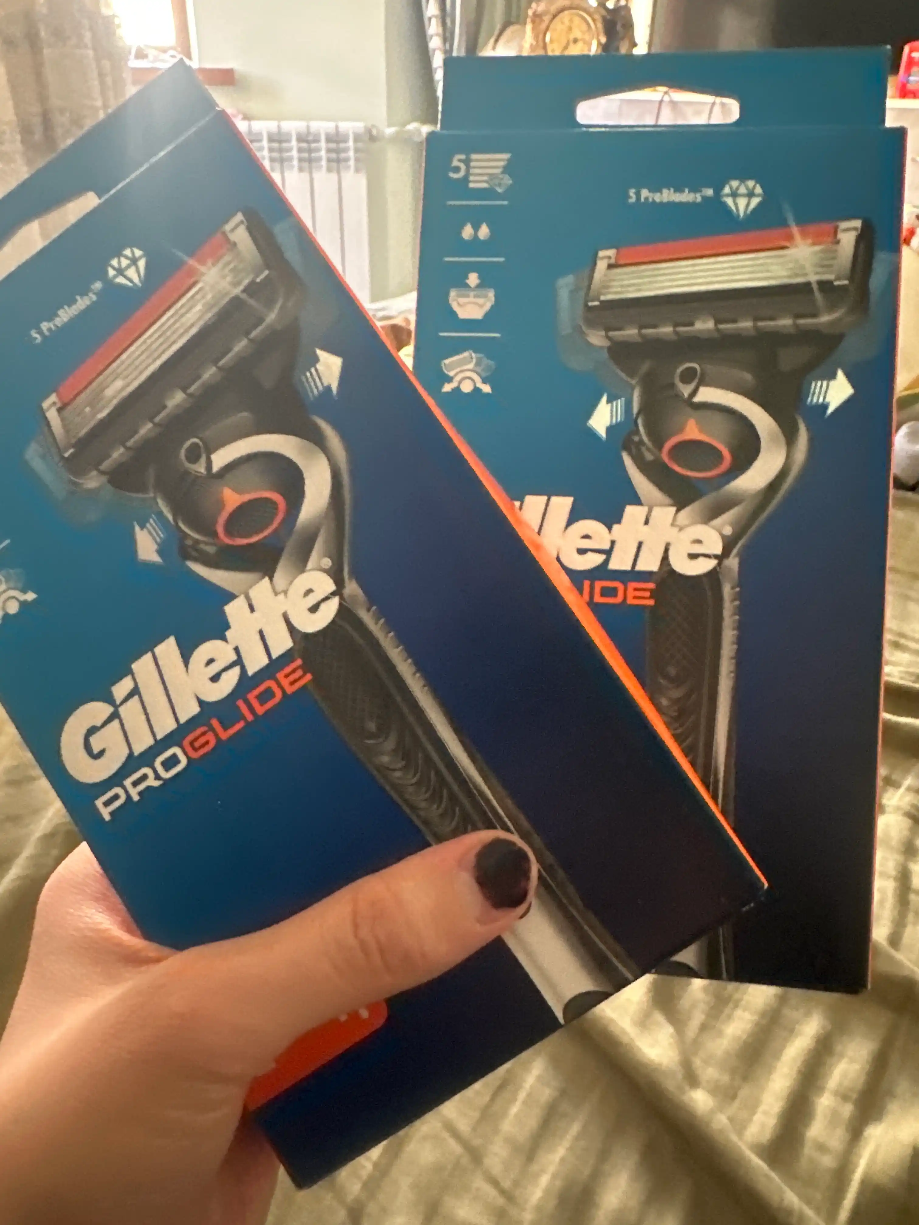 Бритва с триммером Gillette Fusion ProGlide, 5 лезвий с углеродным покрытием, +2 кассеты