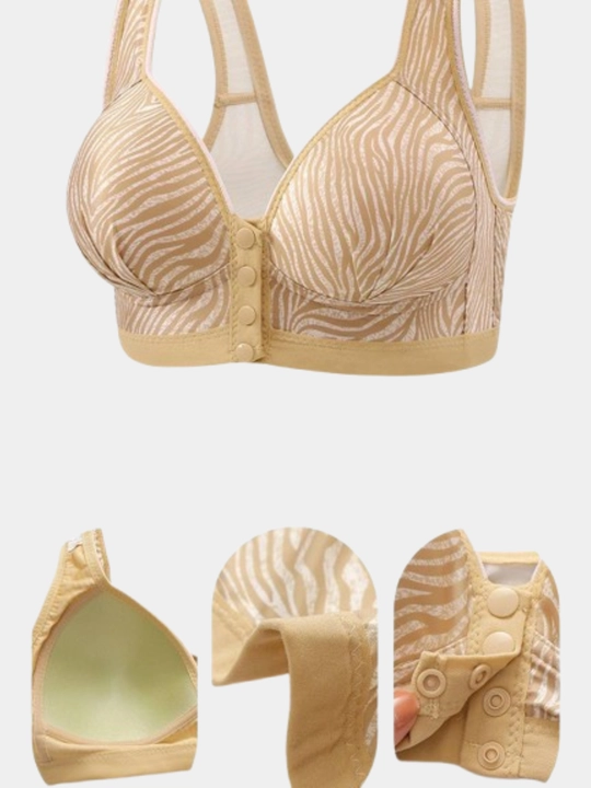 Ayollar uchun byustgalter, oldidan taqiladigan, yupqa chashka, simsiz, 3D