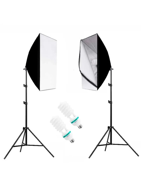 Studiya yorug'ligi PULUZ-PKT3134EU 2 PCS 4 X Bulb Kit EU Plug - 