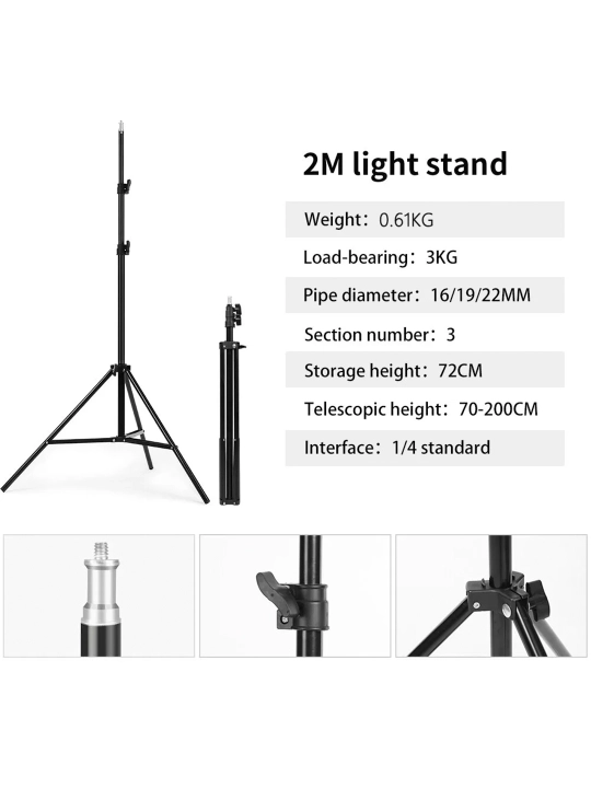 Студийный свет PULUZ-PKT3134EU 2 PCS 4 x Bulb Kit EU Plug