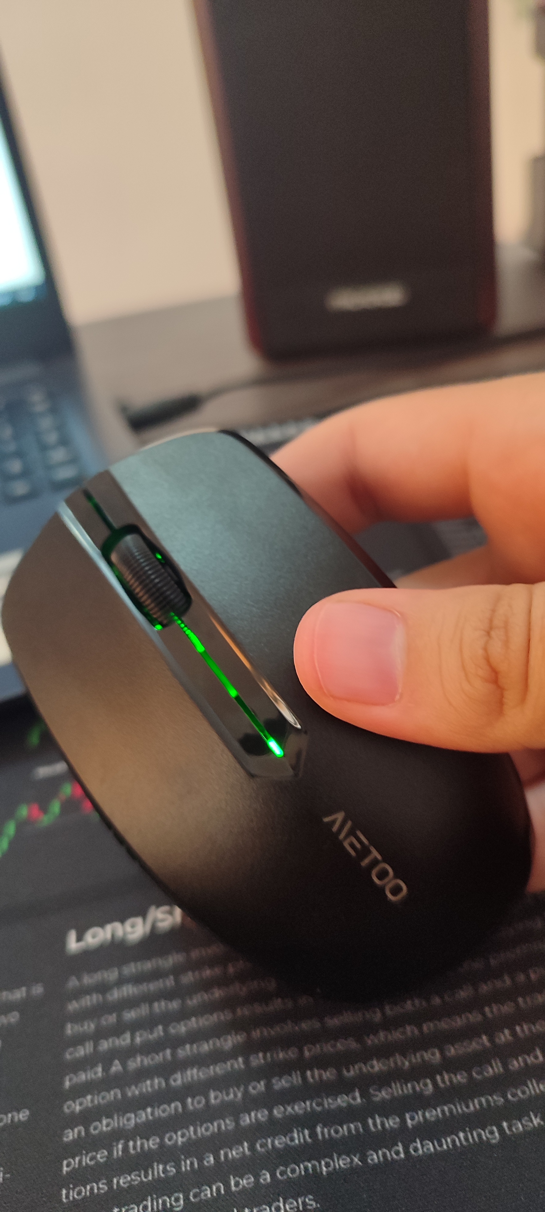 Simsiz Bluetooth sichqoncha Metoo E0 shovqinsiz, batareyka to'plamda