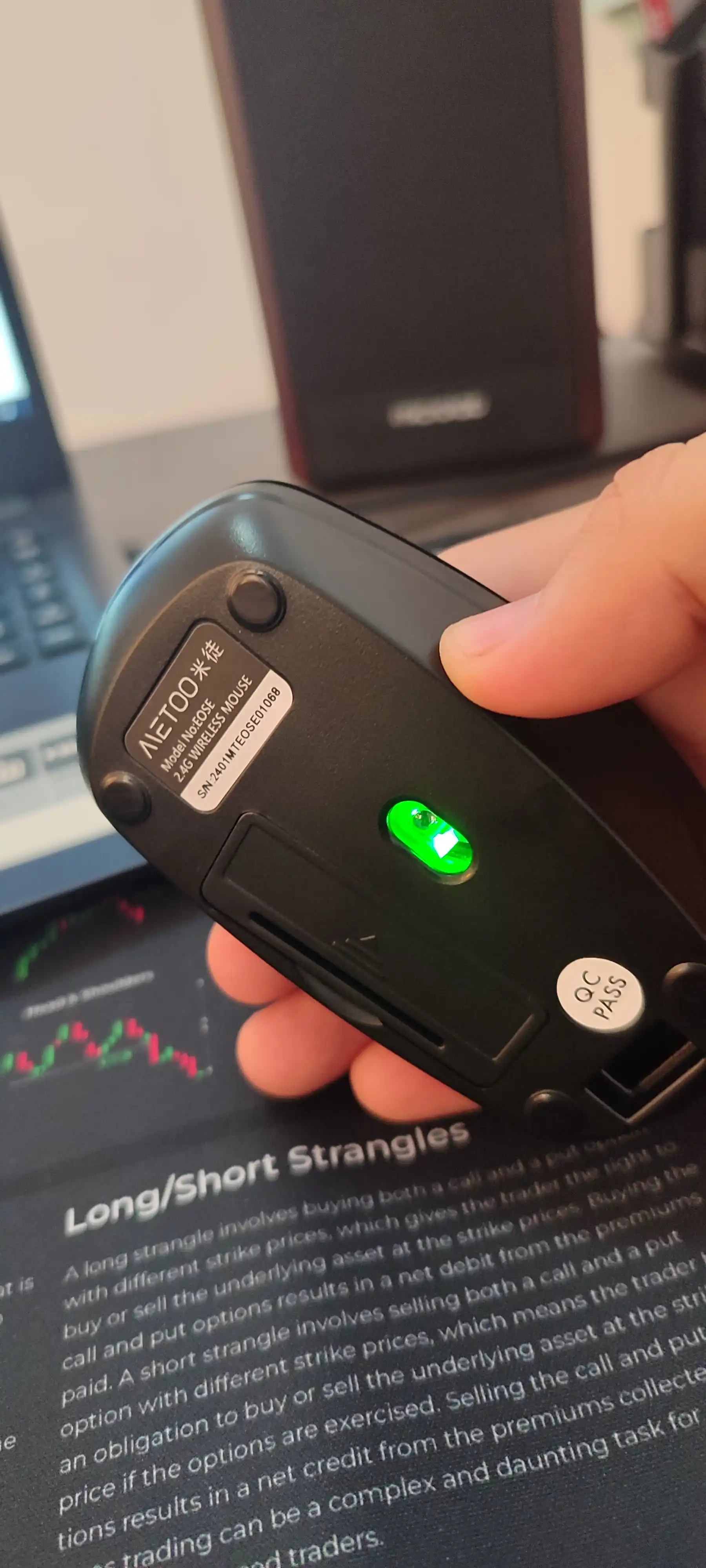 Simsiz Bluetooth sichqoncha Metoo E0 shovqinsiz, batareyka to'plamda
