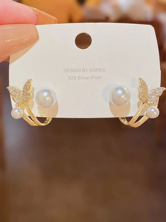 Серьги в виде сердца, бабочки, серьги-бусины