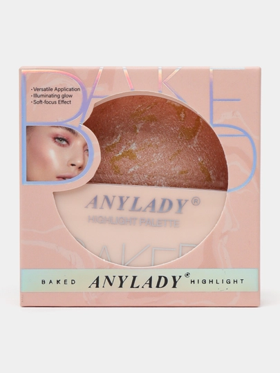 Запеченный хайлайтер AnyLady с сияющим перламутровым финишем, для макияжа лица и тела