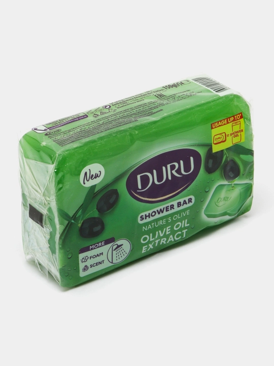 Мыло туалетное DURU Natural, c экстрактом масла и листьями оливки, 150 гр - 