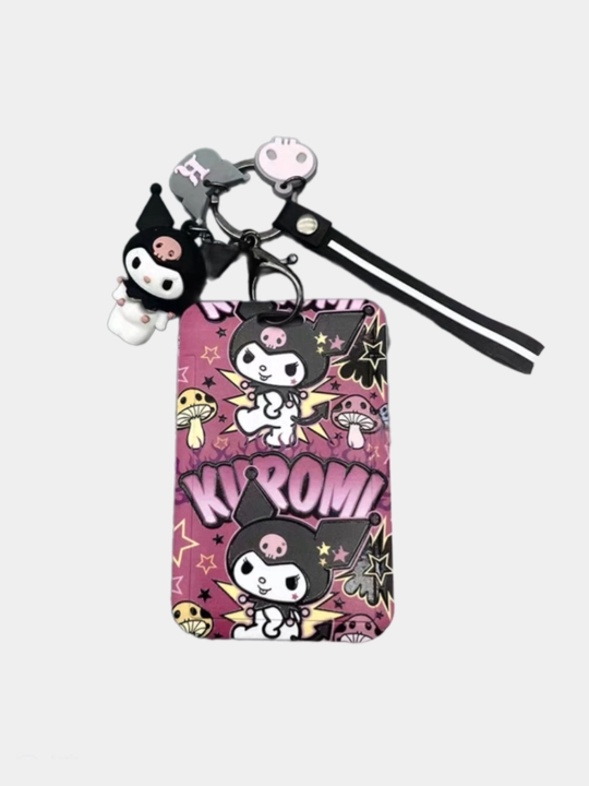 Картхолдер Kuromi, с брелоком - для банковской карты, карты АТТО, ID паспорта