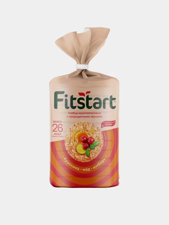 Xlebtsy Fitstart multiboshoqli, Brusnika, zanjabil va asal, 100gr - 