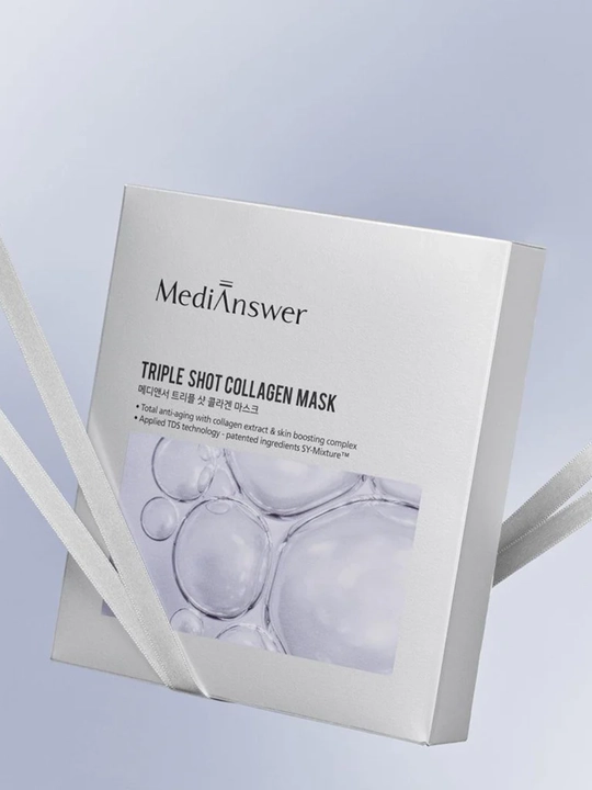 Barcha teri turlari uchun bir martalik niqob, MEDIANSWER TRIPLE SHOT COLLAGEN MASK, 37 g