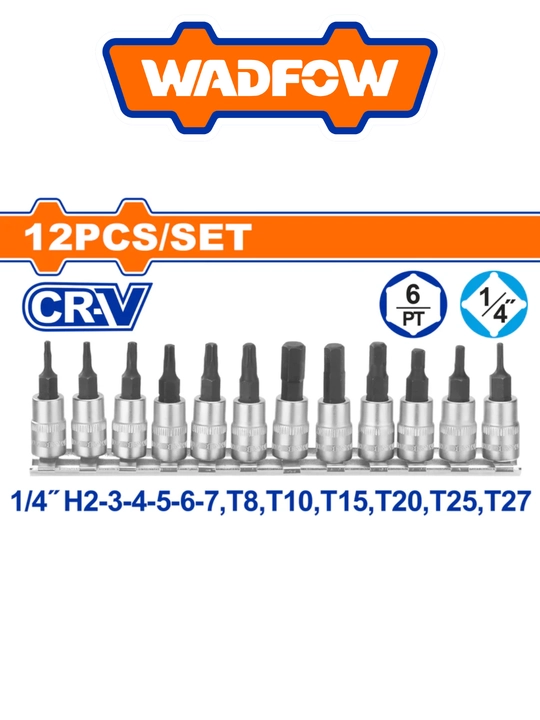 WADFOW 12 dona 1/4 duym WST2414 boshlar to‘plami