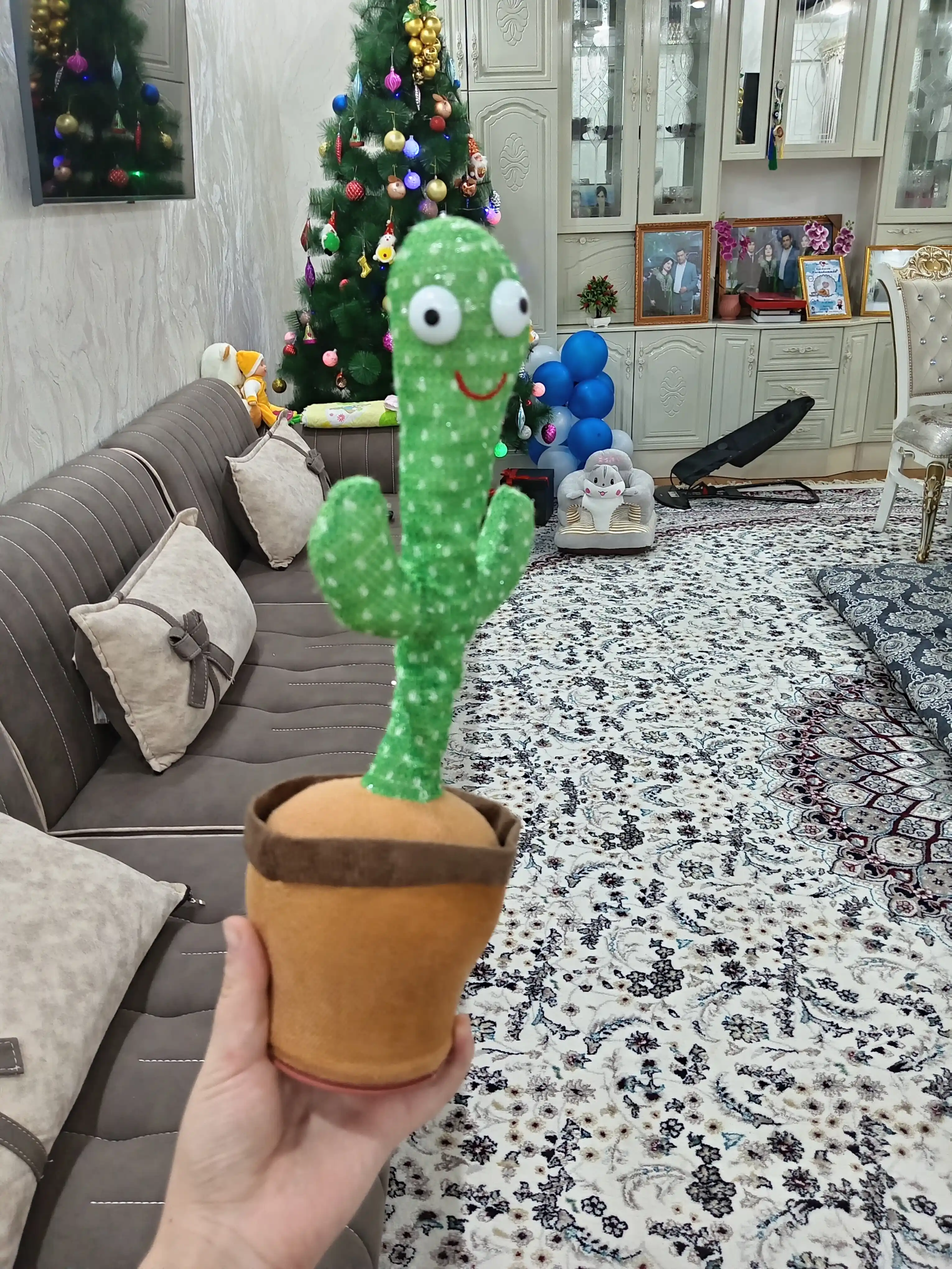 Музыкальная мягкая детская игрушка танцующий Кактус, повторюшка