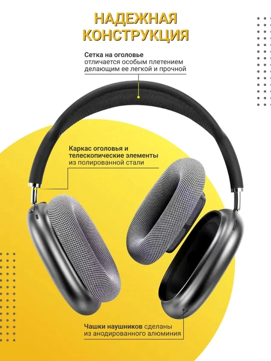 Simsiz quloqchinlar Max, 2 Bluetooth 5.1, to'liq o'lchamli mikrofonli Pods max,ai Max 2024