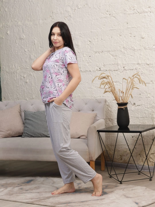 Uy kiyimi, pijama, kalta yengli