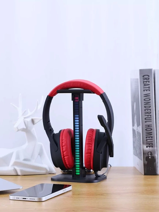 Подставка для игровых наушников с RGB подсветкой и USB портами, держатель
