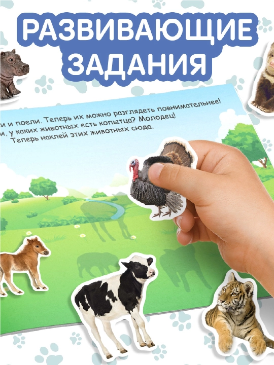 Наклейки для детей, 100 шт, 12 стр, с заданиями