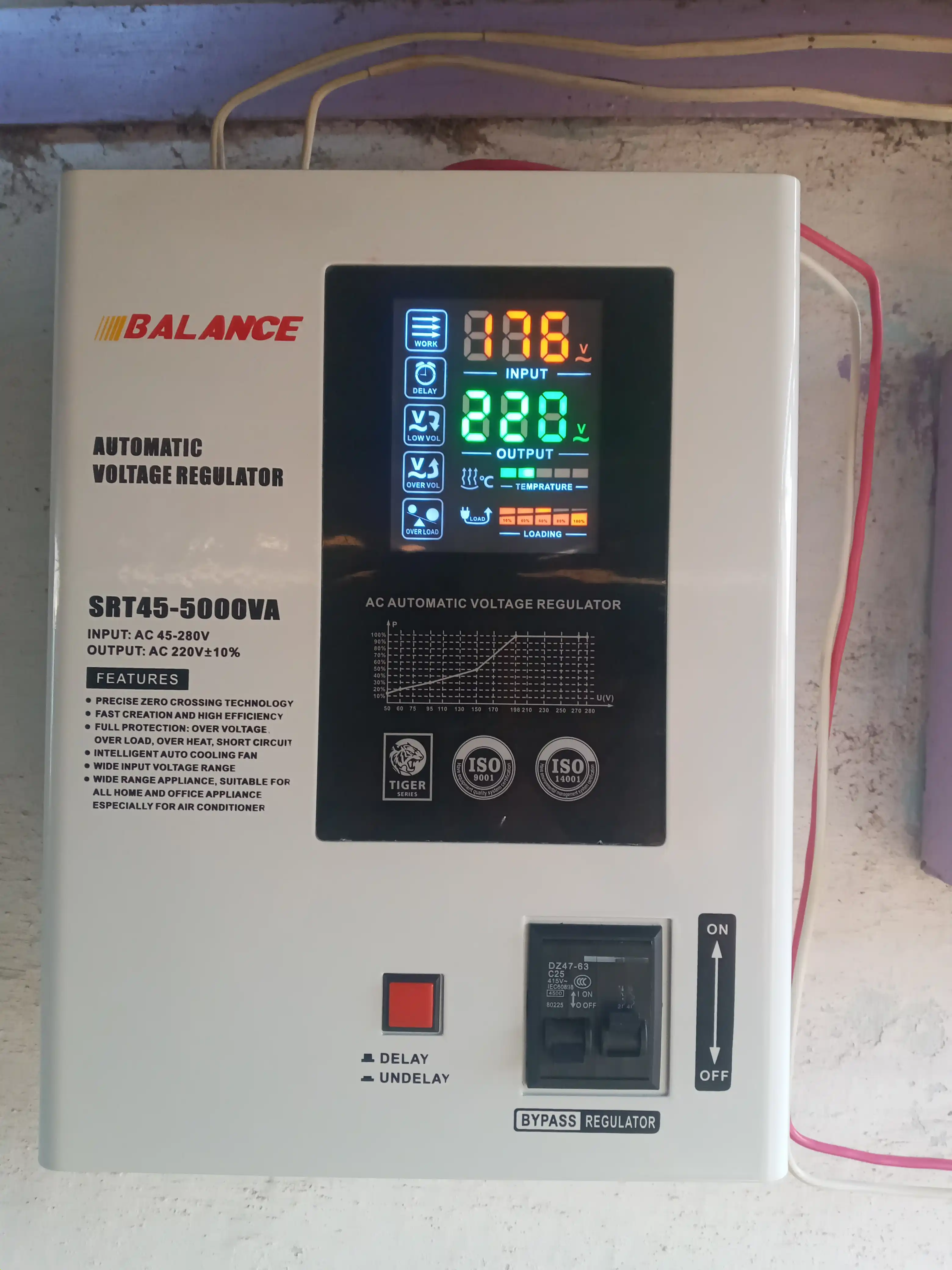 Kuchlanish stabilizatori Balance 5 kVA, releli, 45-280V