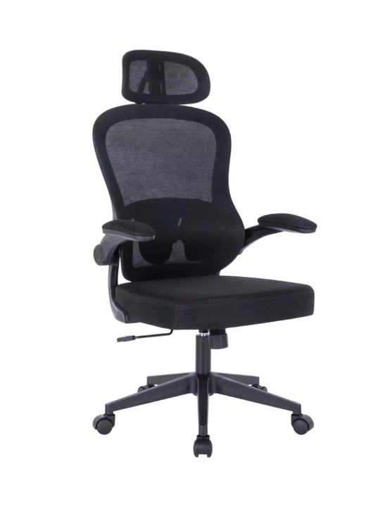 Orqa suyanchig‘i va bosh suyanchig‘i to‘rdan iborat CLERO ofis kreslosi, 120 kg gacha yuk ko‘taradi