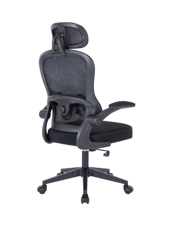 Orqa suyanchig‘i va bosh suyanchig‘i to‘rdan iborat CLERO ofis kreslosi, 120 kg gacha yuk ko‘taradi