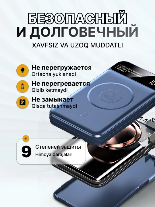 Power bank, tashqi akkumulyator, 10000/20000 mA/s, MagSafe