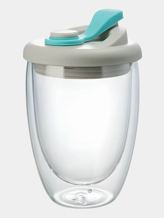 Ikki devorli va qopqoqli termal krujka, 350 ml, 450 ml