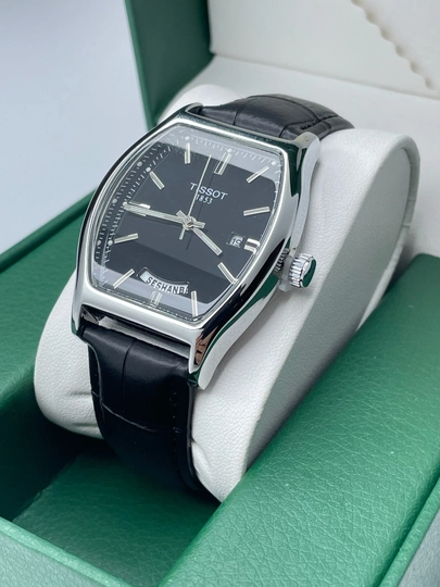 Мужские наручные часы TISSOT, классического стиля, с ремешком из эко-кожи — IWATCHE-80W0077-ЧЕРН