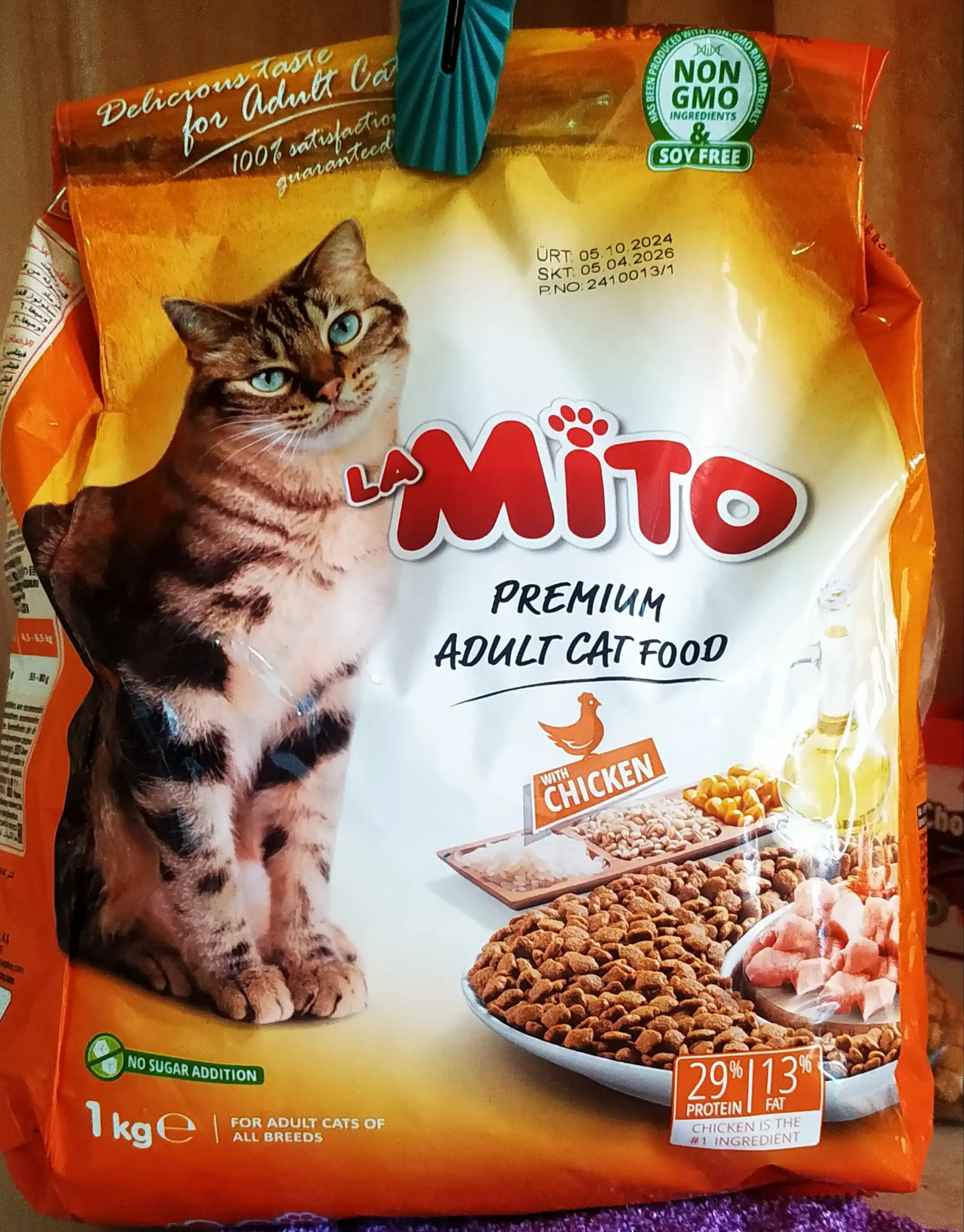 Mito mushuklar uchun quruq yem, tovuq go‘shti bilan, 1 kg
