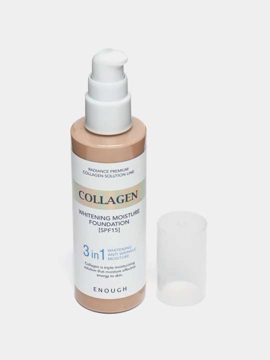Тональный крем, Enough, Collagen Whitening Moisture Foundation SPF 15, 3 в 1, 100 мл