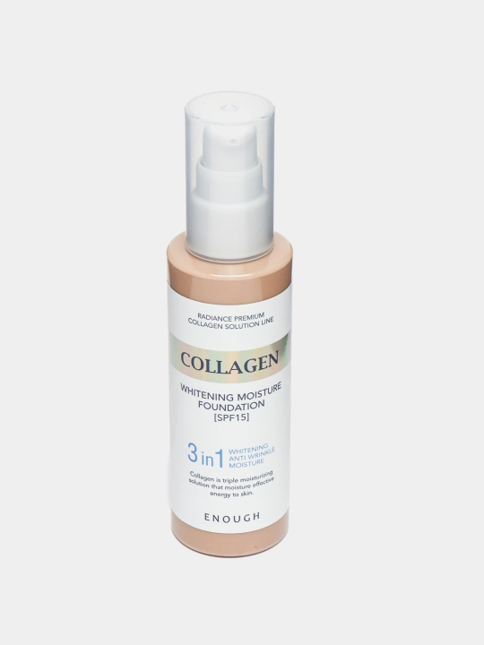 Тональный крем, Enough, Collagen Whitening Moisture Foundation SPF 15, 3 в 1, 100 мл