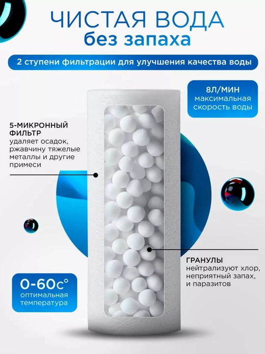 Фильтр для душа, картридж с гранулами KT aqua