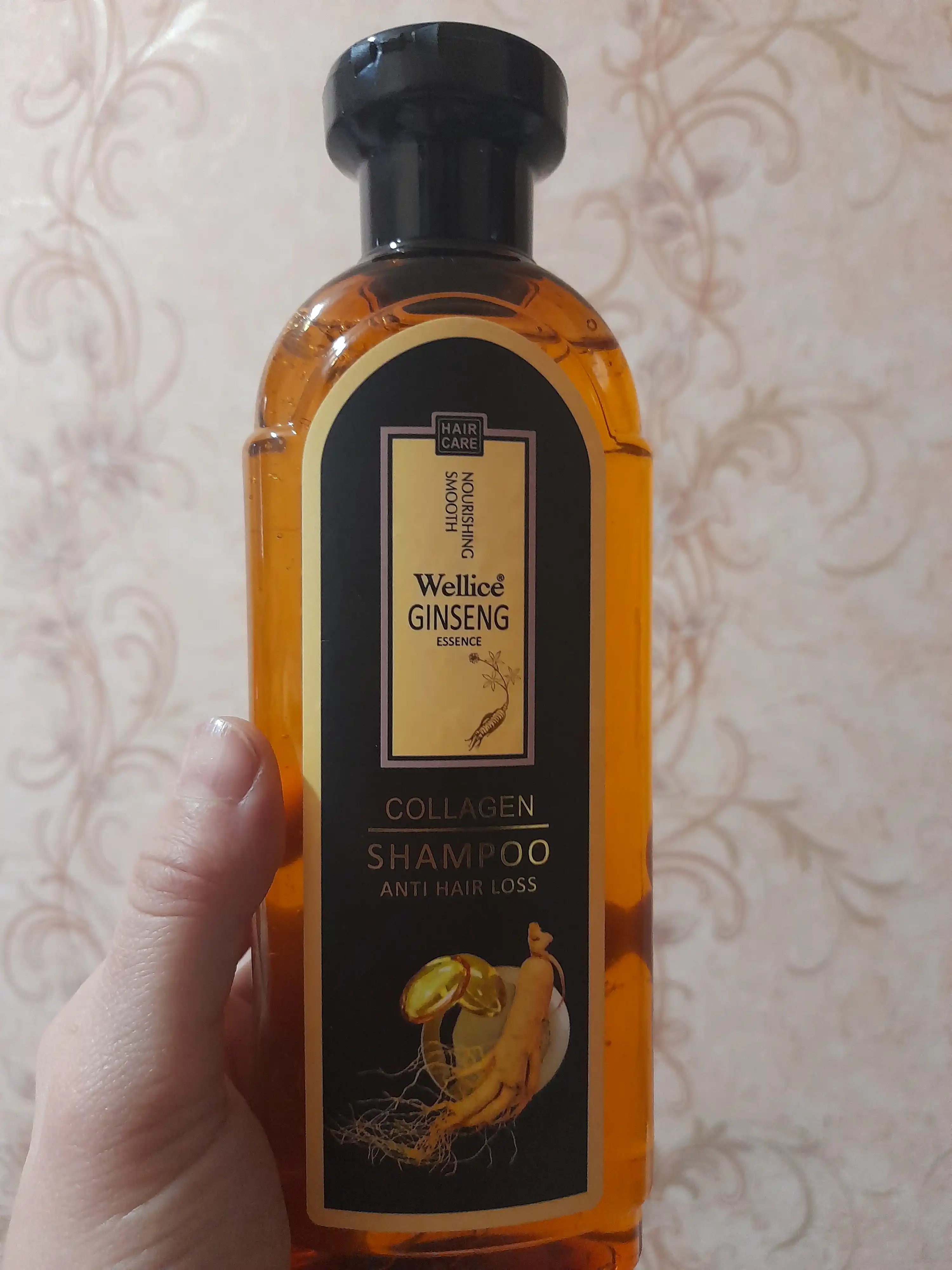 Soch to'kilishiga qarshi davolovchi shampun jenshenli Wellice Ginseng Collagen, 420 ml
