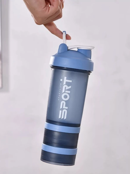 Sport uchun shayker butilka, spiral va protein uchun idishi bilan, 450 ml