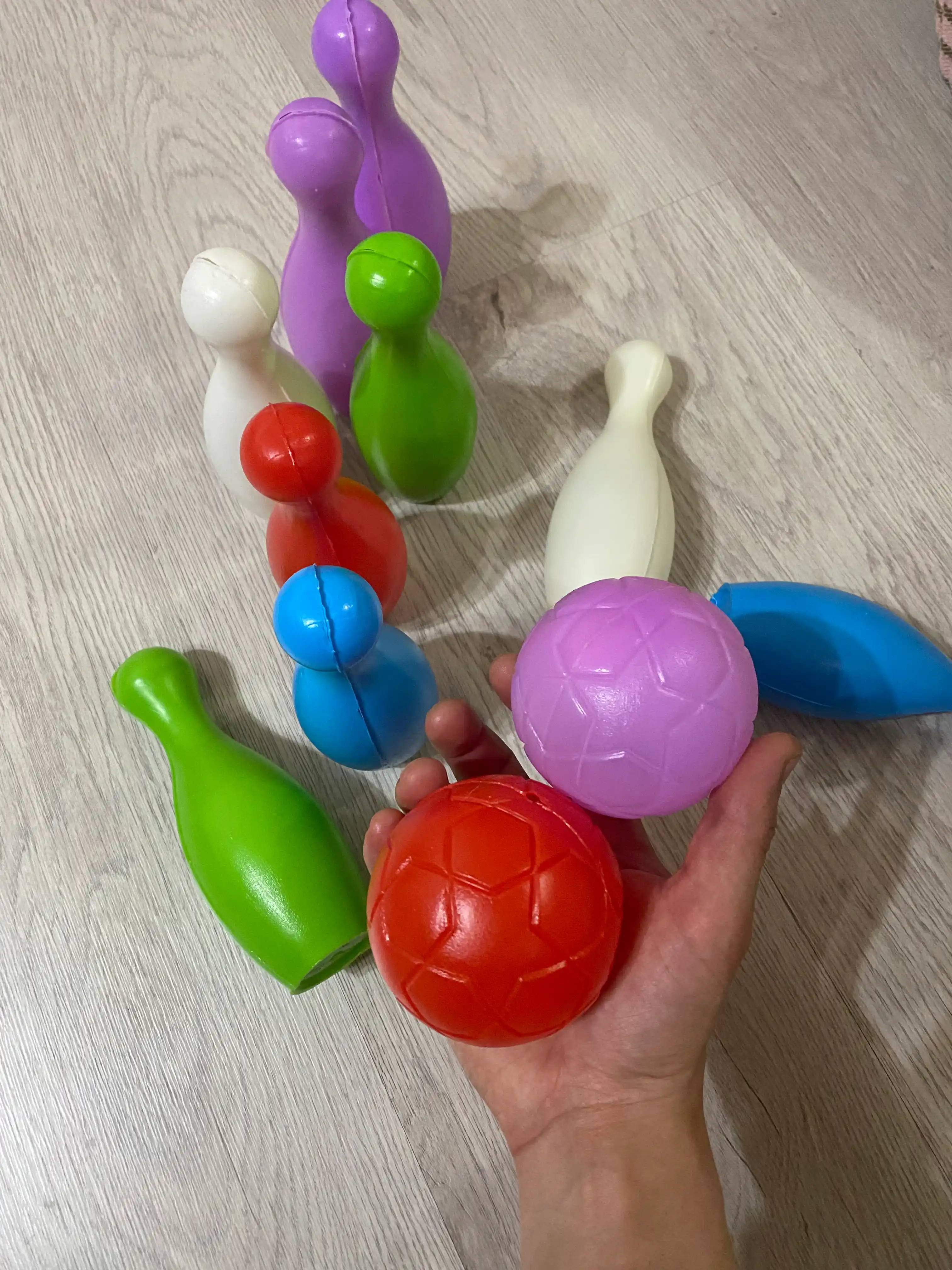 Bolalar uchun rang-barang bouling, o'yinlari to'plami 10 tali