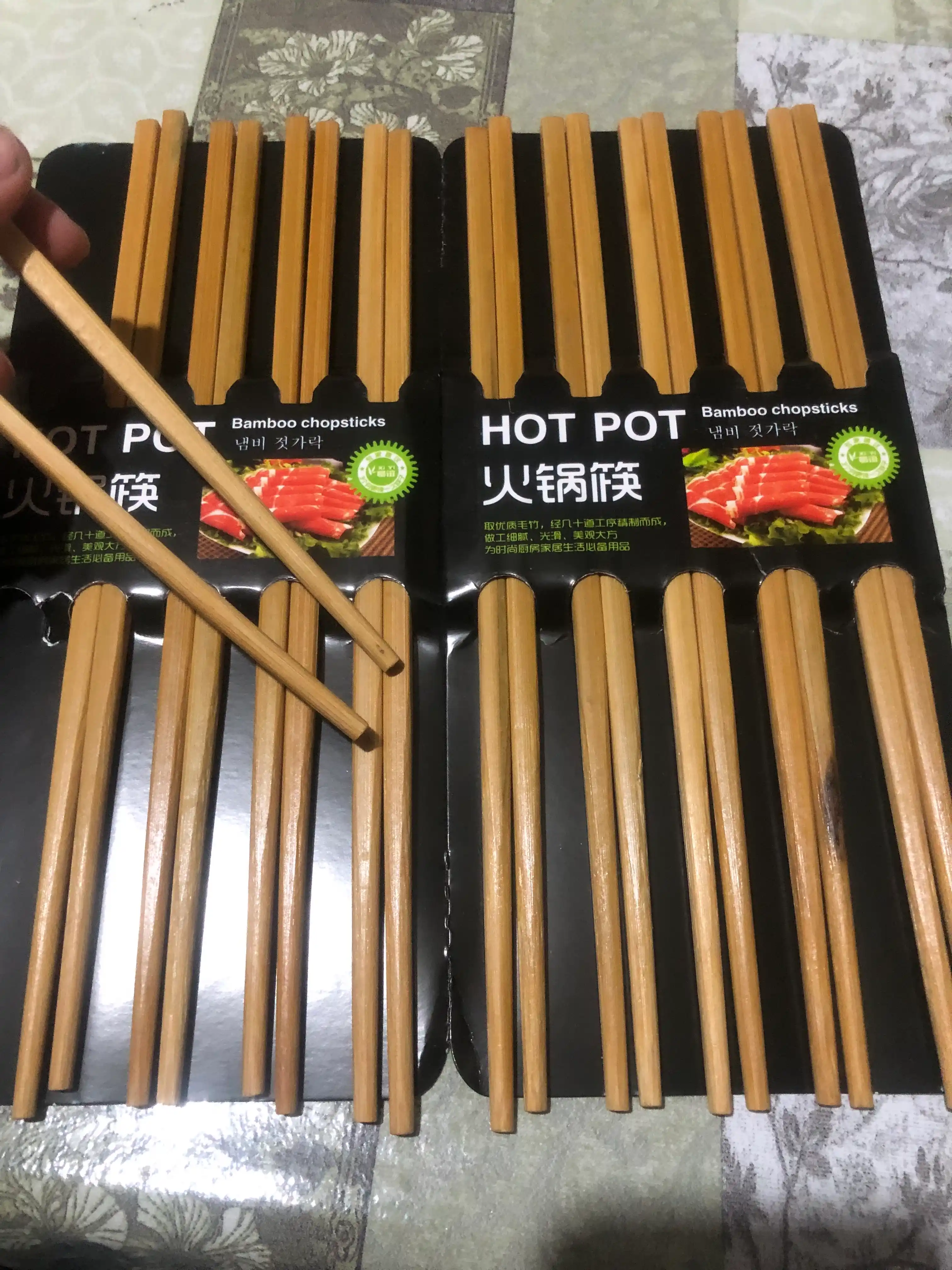 Sushi va rollar uchun yog‘och ovqatlanish tayoqchalari, bambukdan, 10 dona, 20 dona