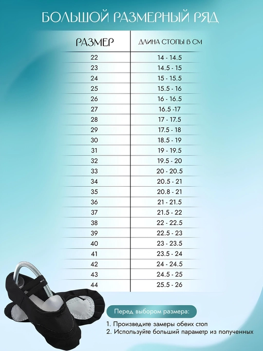 Чешки - балетки, для танцев и гимнастики, размер 23 - 42
