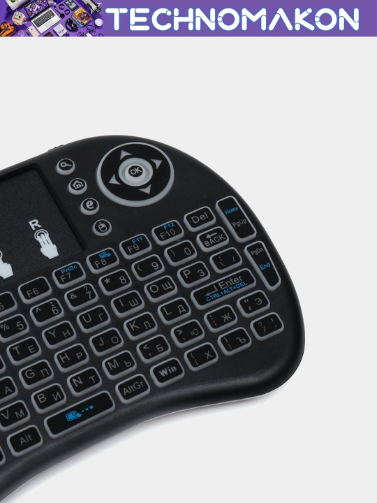 Simsiz mini klaviatura Mini Keyboard Backlit yoritgichi bilan