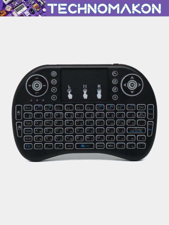Simsiz mini klaviatura Mini Keyboard Backlit yoritgichi bilan