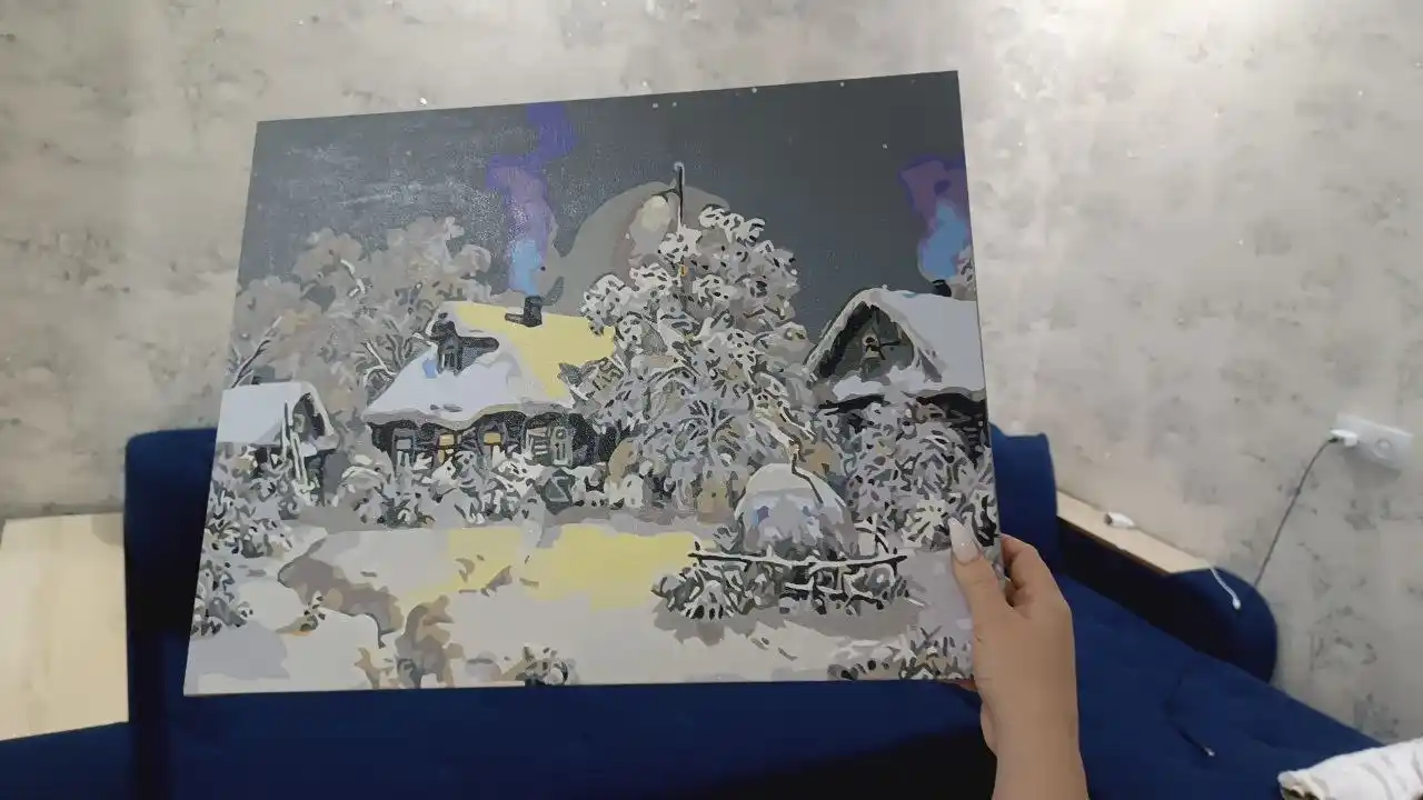 Raqamlar bo'yicha rasm chizish ARTERY, Qish, Yangi Yil, holstda chizmachilik, 40 * 50 sm