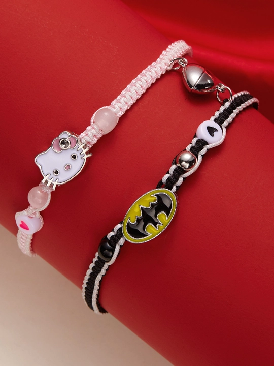 Парные магнитные браслеты "Hello Kitty" и "Batman" аксессуар для двоих, 2 шт