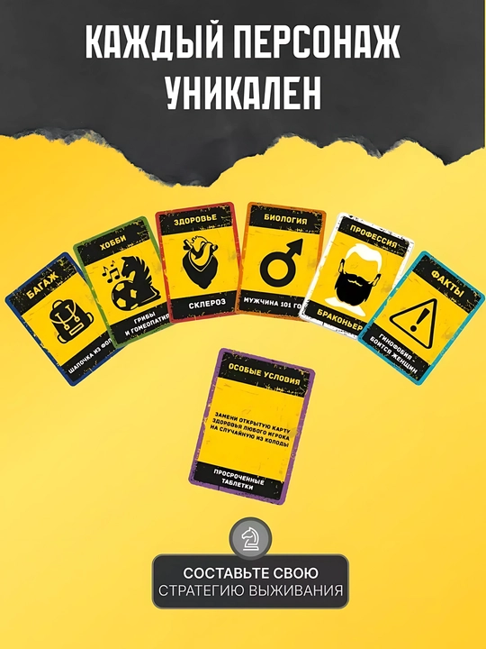Настольная игра "Бункер" — для вечеринки и компании до 16 человек, игра для взрослых