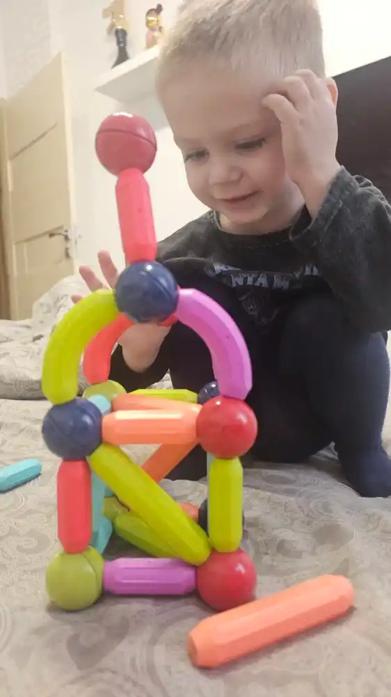 Магнитный конструктор с палочками шариками, конструктор для детей, головоломка
