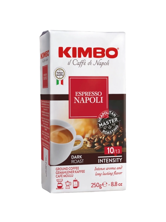 Кофе молотый Кимбо Эспрессо Наполи, 250 гр, натуральный, крепкийвакуумная упаковка