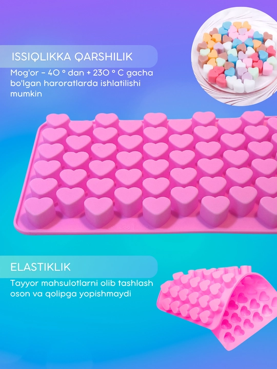 Силиконовые формы для шоколада и конфет, для выпечки, мармелада и десертов, льда