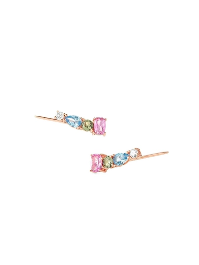 Nm 149827/011 cерьги COLOR WAVE пусет, вставки цирконы цветные — NOMINAT-1498271