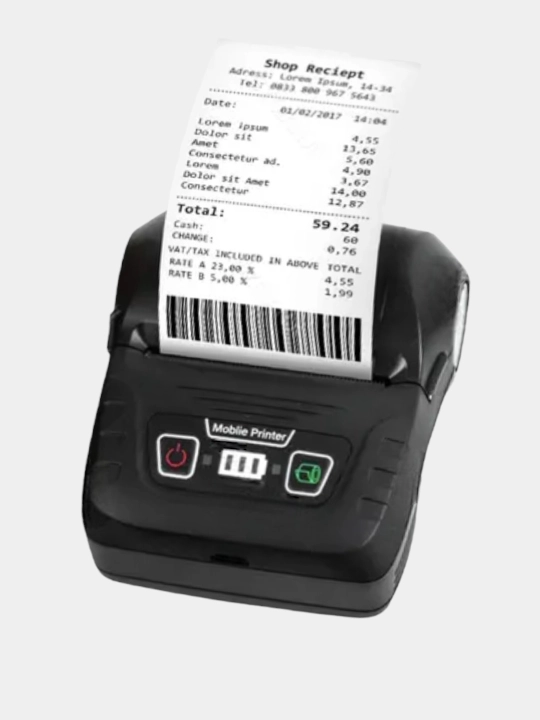 Termoprinter SINMARK SK58 chek va shitrix etiketkalar uchun, Bluetooth boshqaruvi bilan