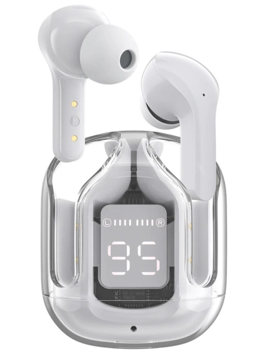 Simsiz quloqchinlar Earbuds AIR 31, displey va shaffof korpus bilan